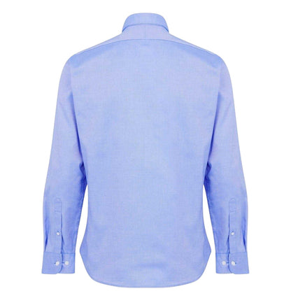 Blue - Back - Haines and Bonner Mens Oxford Tailored Long-Sleeved Button-Down Shirt