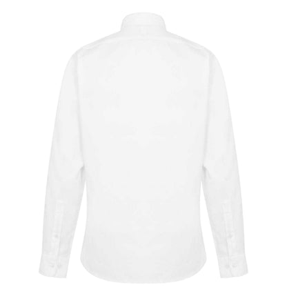White - Back - Haines and Bonner Mens Oxford Tailored Long-Sleeved Button-Down Shirt