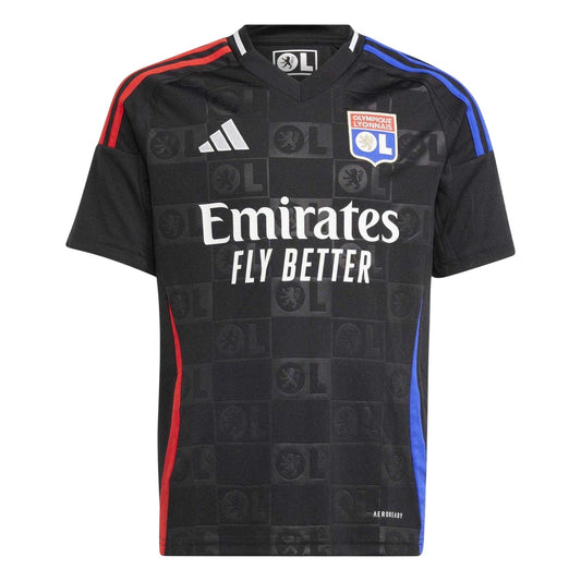 Black - Front - Olympique Lyonnais Childrens-Kids 2024-2025 Adidas Jersey