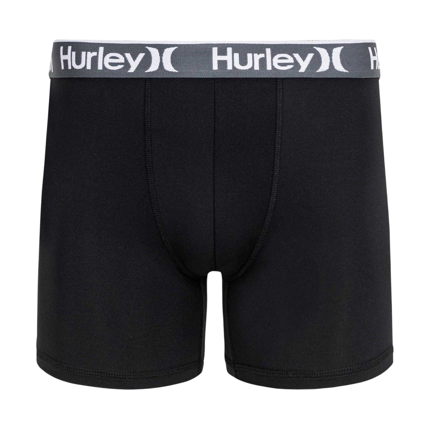 Black - Back - Hurley Mens Plain Boxer Briefs (Pack of 3)