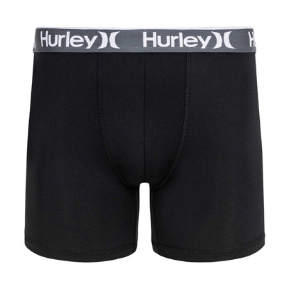 Black - Back - Hurley Mens Plain Boxer Briefs (Pack of 3)