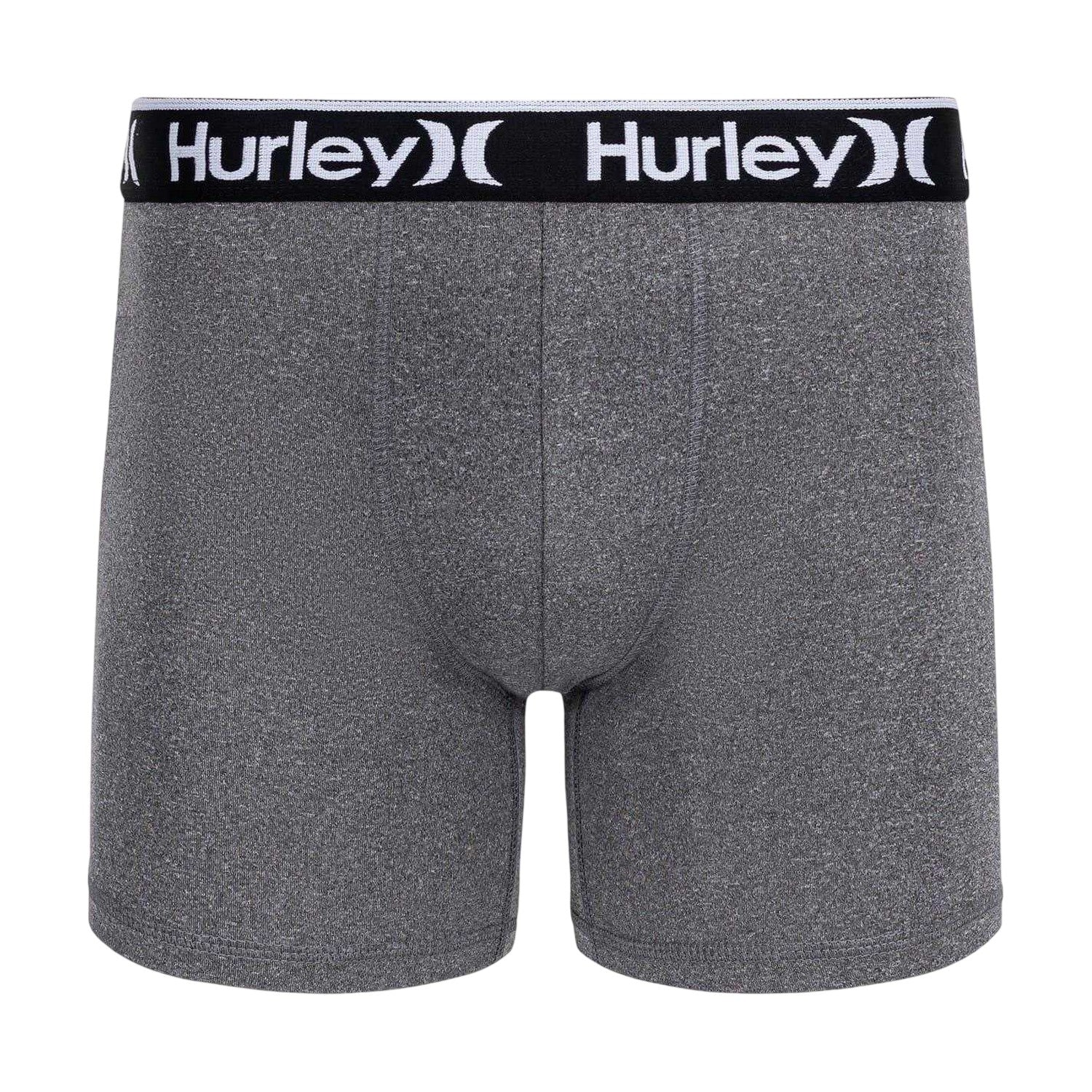 Navy-Grey-Black - Back - Hurley Mens Plain Boxer Briefs (Pack of 3)