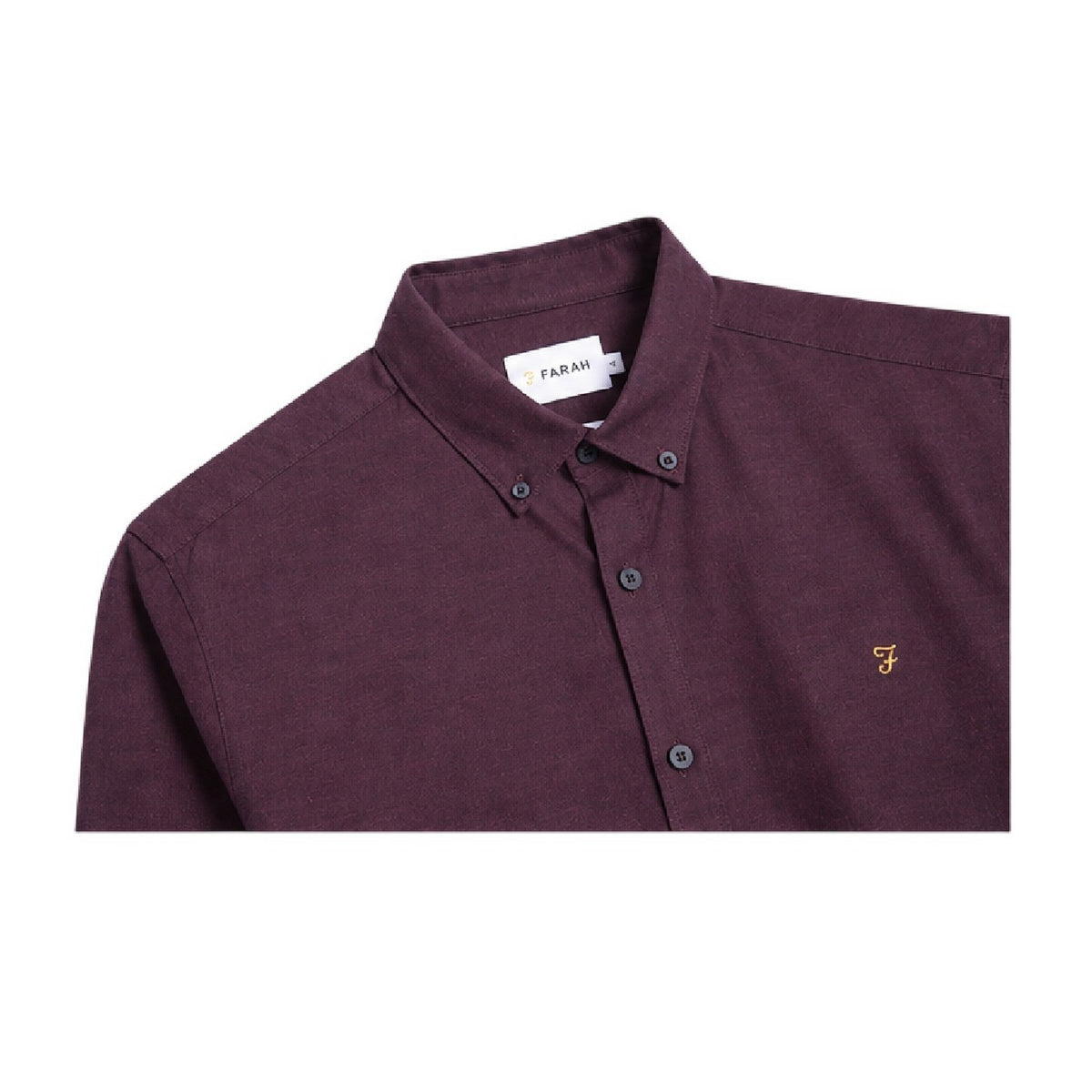 Red - Side - Farah Mens Regular Button-Down Shirt