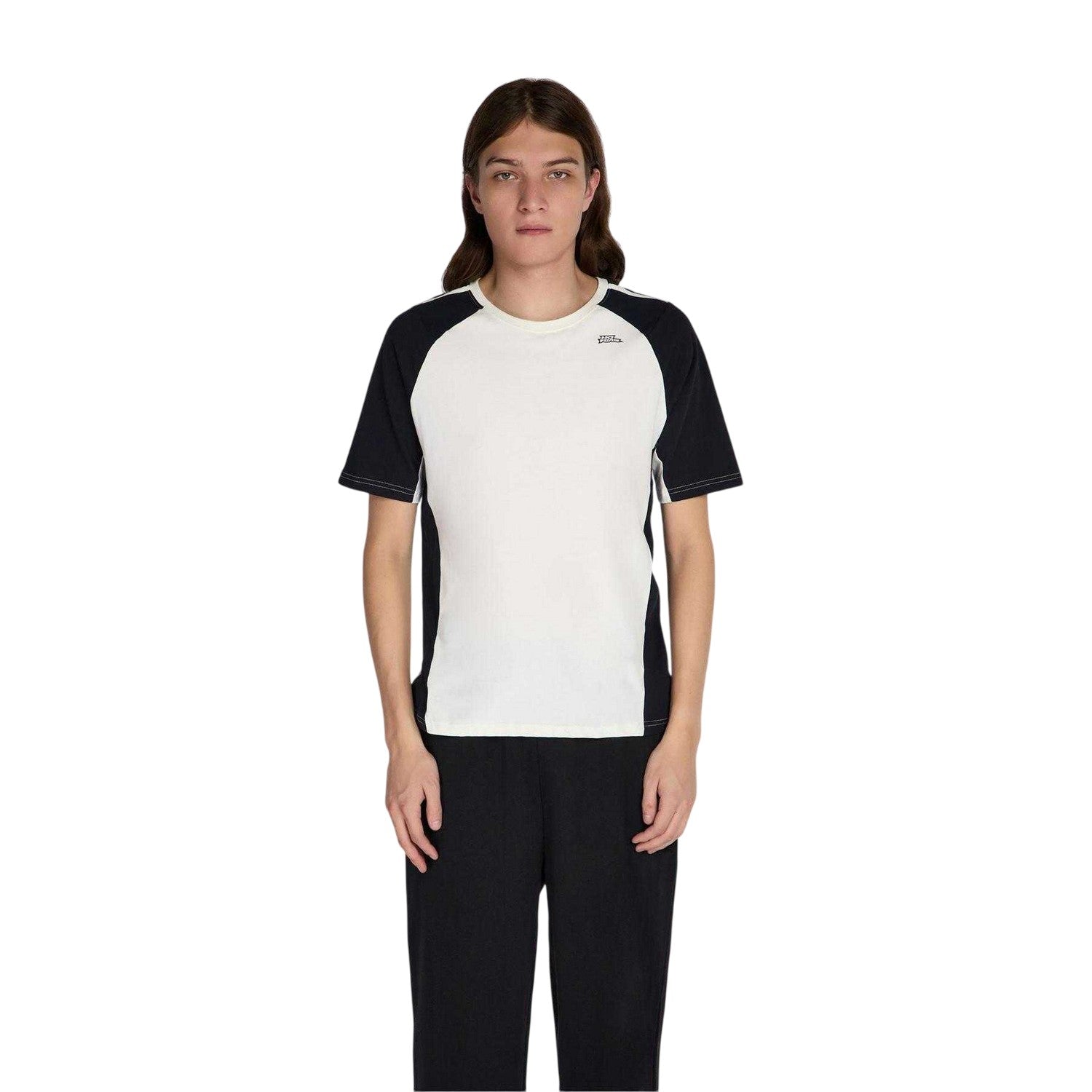 White - Side - No Fear Mens Contrast Shoulders T-Shirt