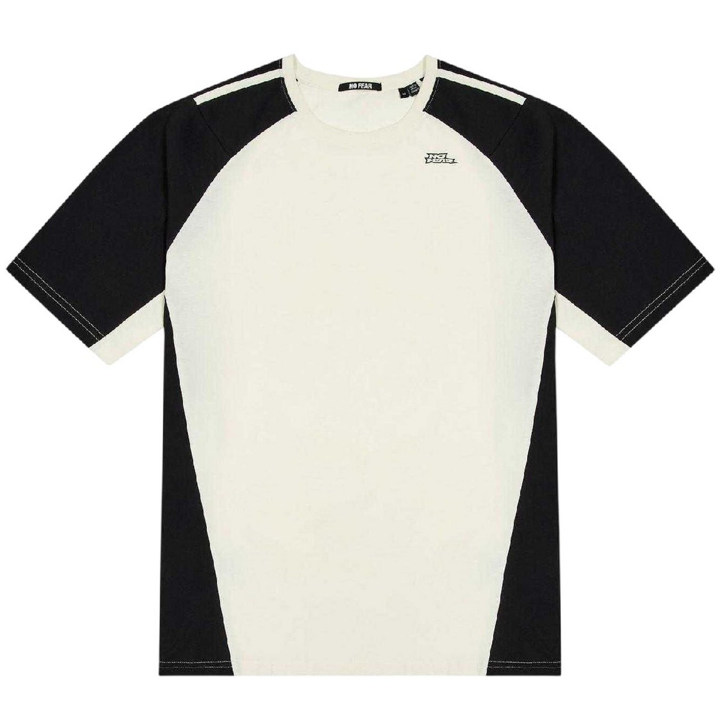 White - Front - No Fear Mens Contrast Shoulders T-Shirt
