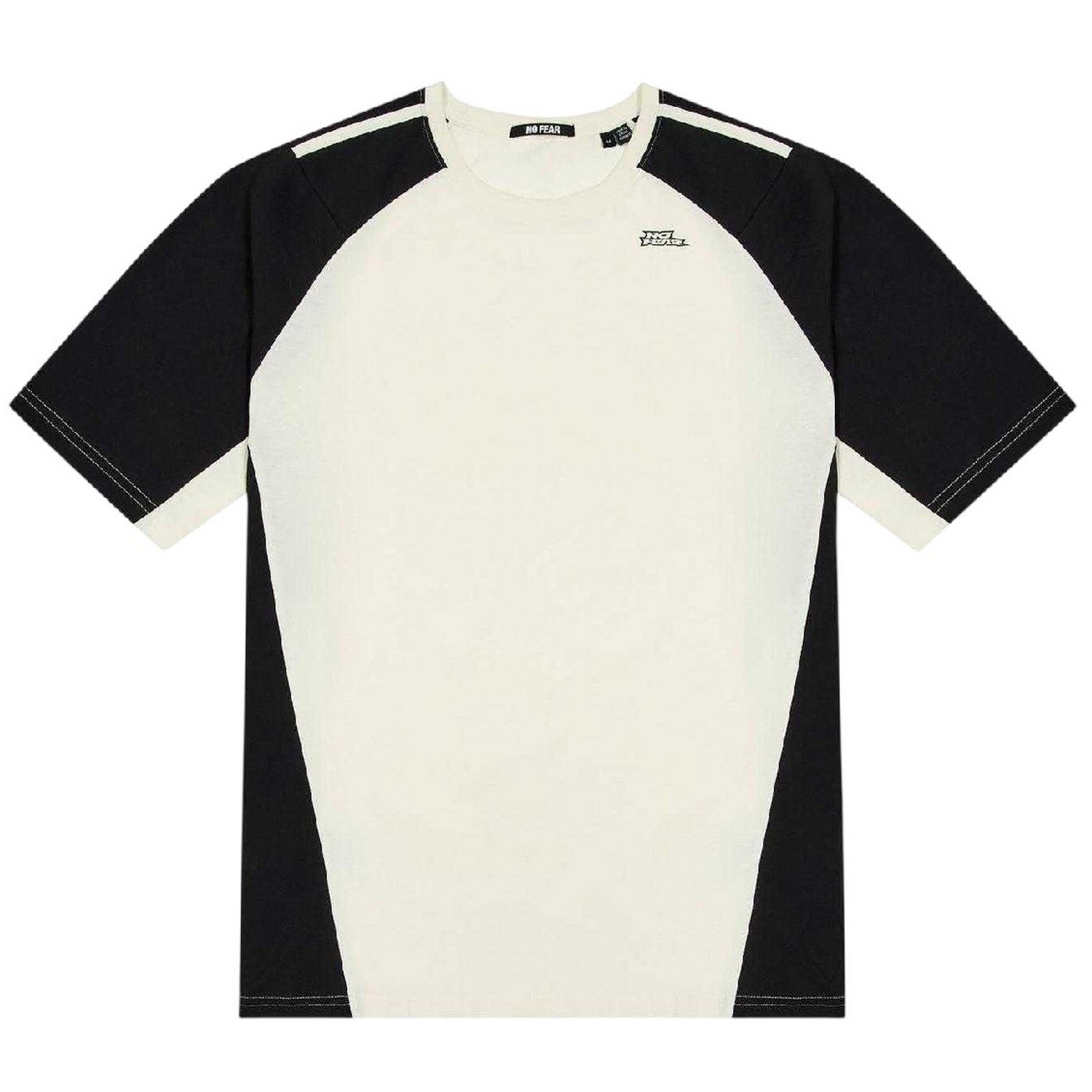 White - Front - No Fear Mens Contrast Shoulders T-Shirt
