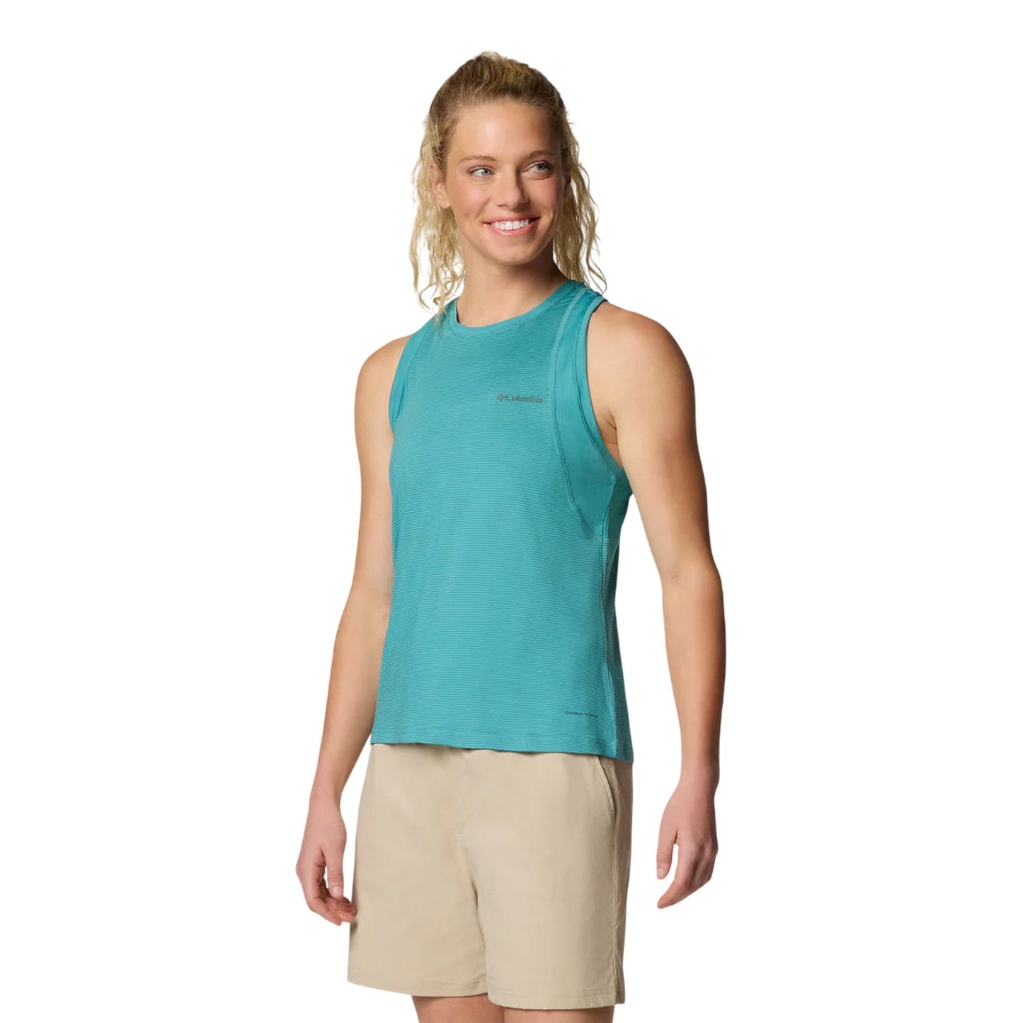 Teal - Side - Columbia Womens-Ladies Crew Neck Regular Tank Top
