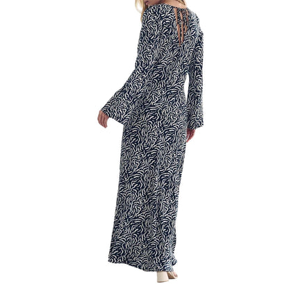 Black - Back - Nobody´s Child Womens-Ladies Doodle Flute Midaxi Dress