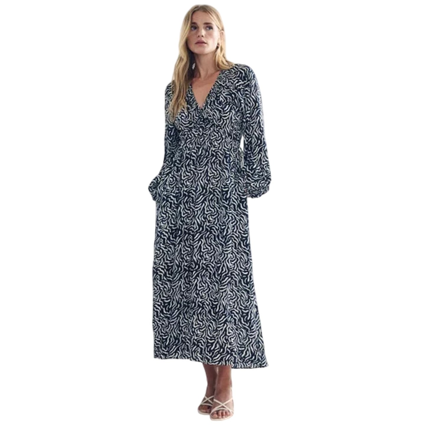 Black - Front - Nobody´s Child Womens-Ladies Doodle Flute Midaxi Dress