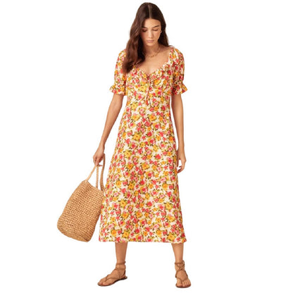 Multicoloured - Side - Nobody´s Child Womens-Ladies Milkmaid Floral Midi Dress