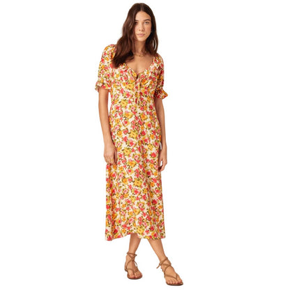 Multicoloured - Front - Nobody´s Child Womens-Ladies Milkmaid Floral Midi Dress