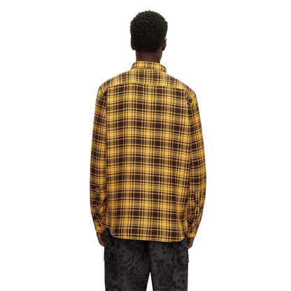 Mid Yellow - Back - Hugo Mens Ermann Regular Long-Sleeved Button-Down Shirt