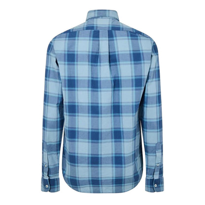 Dark Denim - Back - Timberland Mens Checked Poplin Long-Sleeved Button-Down Shirt
