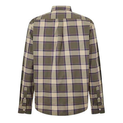 Lemon-Pepper - Back - Timberland Mens Checked Poplin Long-Sleeved Button-Down Shirt