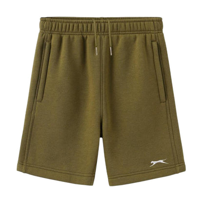 Khaki - Front - Slazenger Childrens-Kids Fleece Sweat Shorts