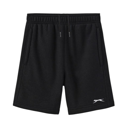 Black - Front - Slazenger Childrens-Kids Fleece Sweat Shorts