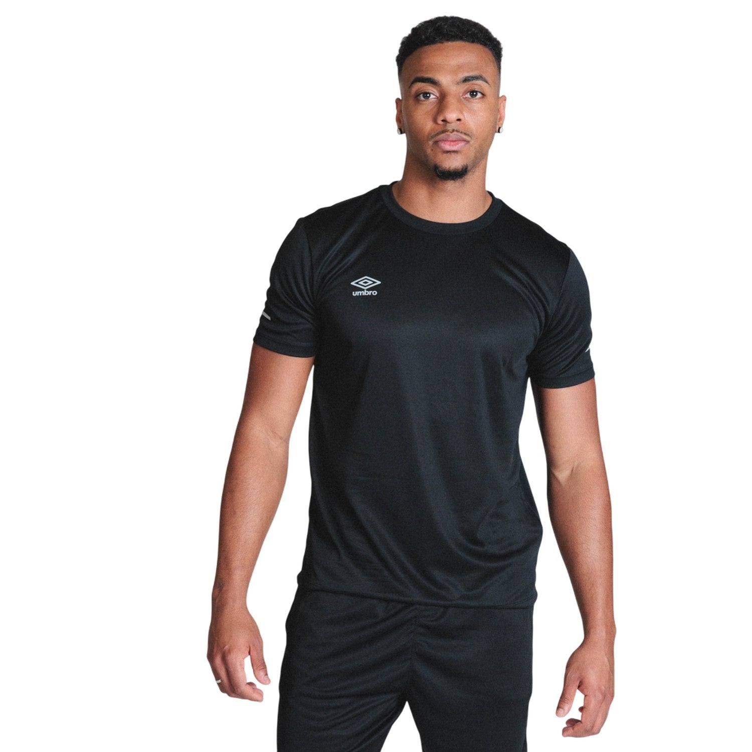 Black - Side - Umbro Mens Crew Neck Athletic T-Shirt