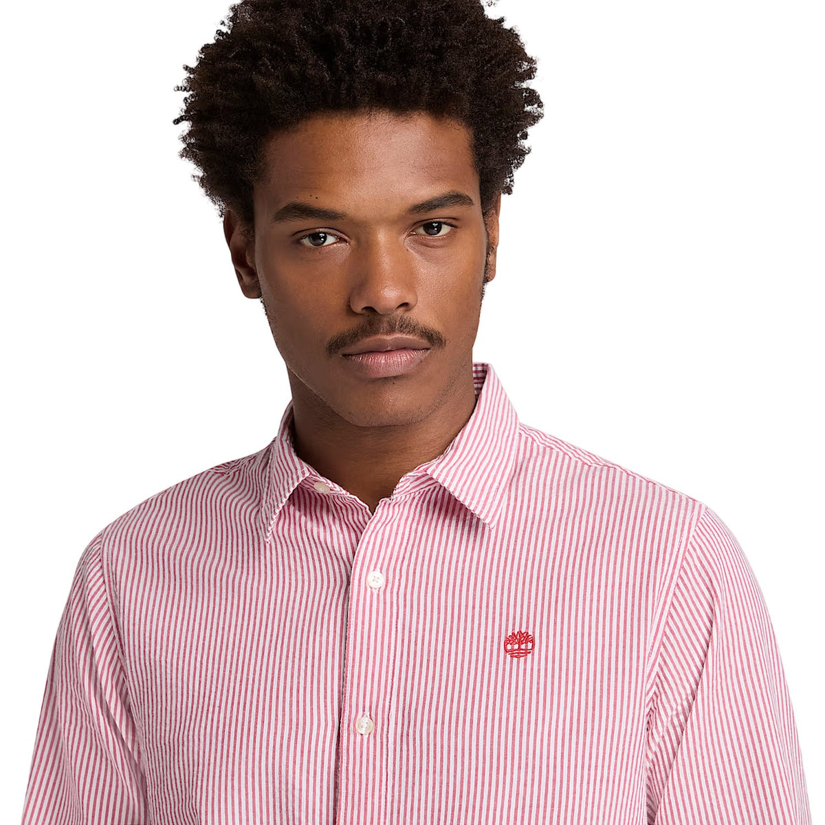 Burnt Sienna - Side - Timberland Mens Striped Seersucker Long-Sleeved Button-Down Shirt