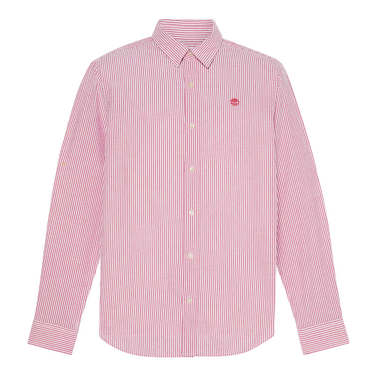 Burnt Sienna - Front - Timberland Mens Striped Seersucker Long-Sleeved Button-Down Shirt