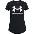 Black - Front - Under Armour Girls Sportswear Logo T-Shirt