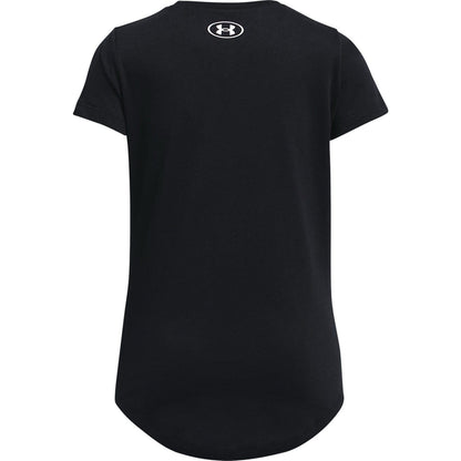 Black - Back - Under Armour Girls Sportswear Logo T-Shirt