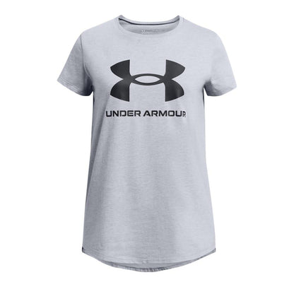 Grey - Front - Under Armour Girls Sportswear Logo T-Shirt