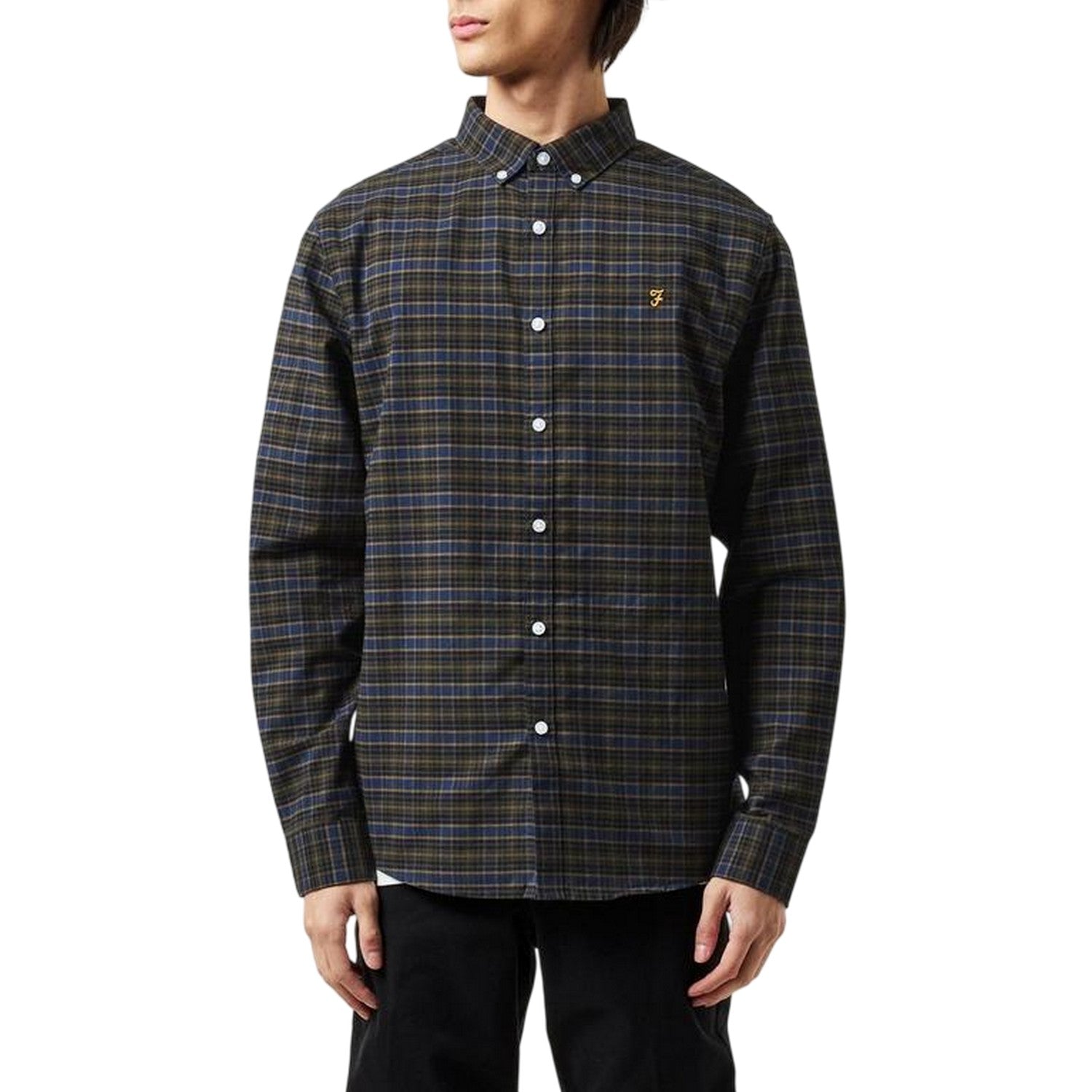 Blackwatch - Side - Farah Mens Fraser Checked Regular Button-Down Shirt