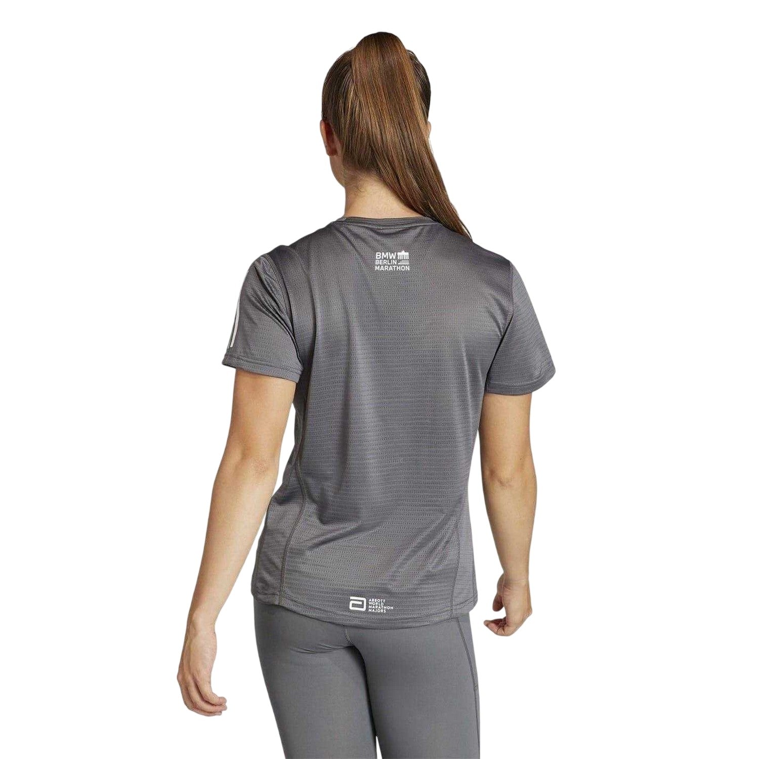 Grey - Back - Adidas Womens-Ladies Berlin Marathon 2023 BMW T-Shirt