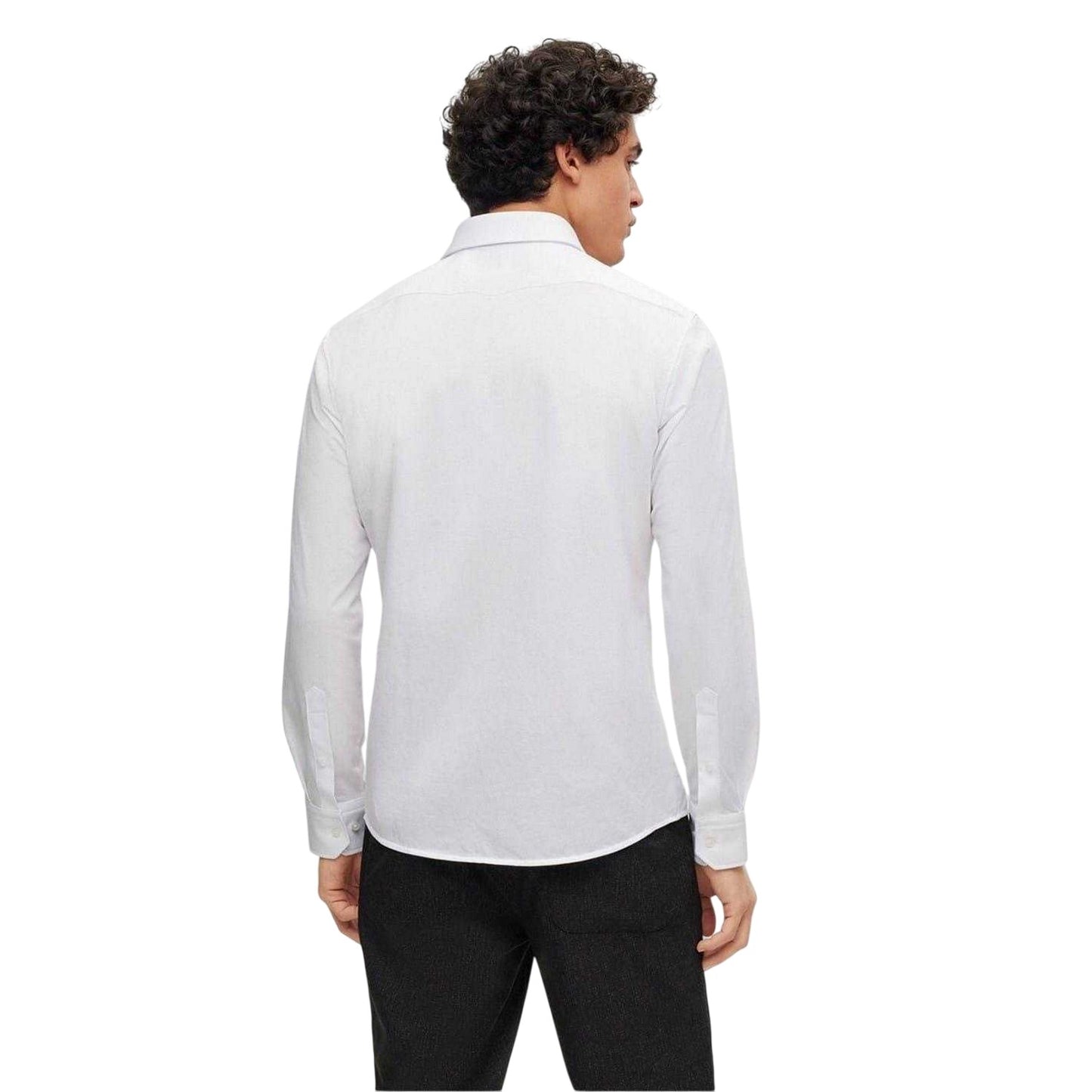 White - Back - Boss Mens Joe Oxford Regular Long-Sleeved Button-Down Shirt