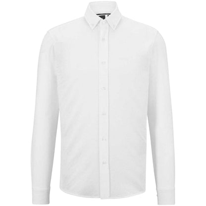 White - Front - Boss Mens Joe Oxford Regular Long-Sleeved Button-Down Shirt