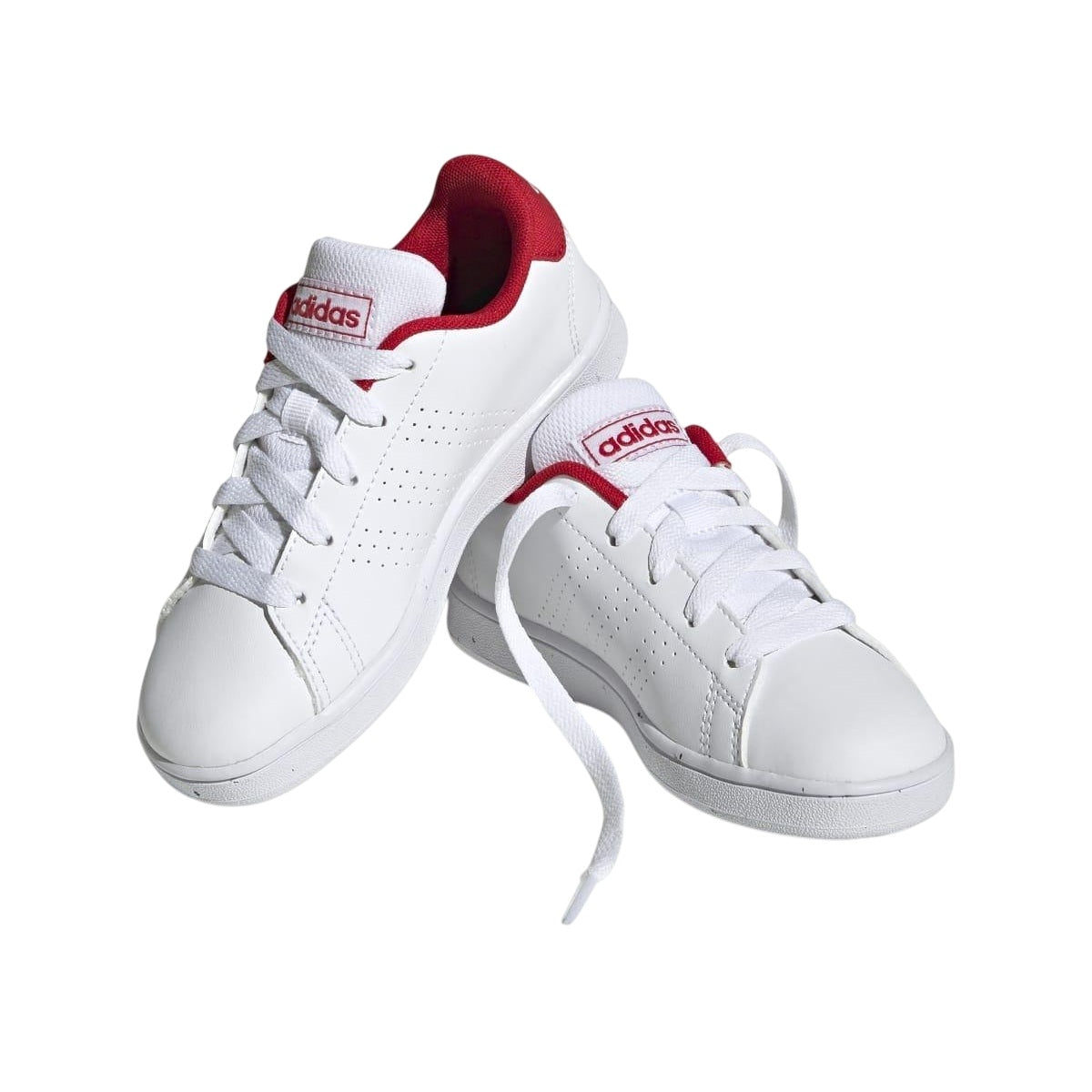 White-Red - Lifestyle - Adidas Childrens-Kids Advantage Trainers