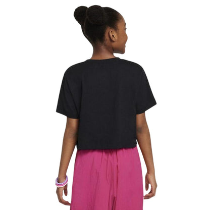 Black - Back - Nike Childrens-Kids Futura Swoosh Boxy T-Shirt