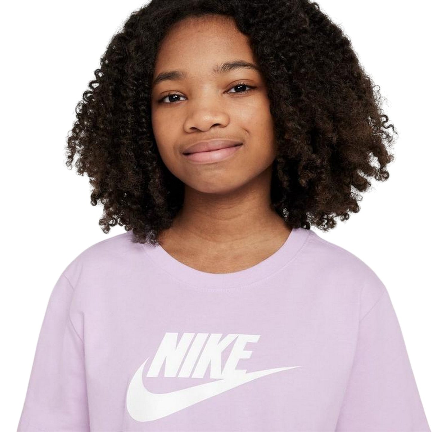 Lilac - Side - Nike Childrens-Kids Futura Swoosh Boxy T-Shirt