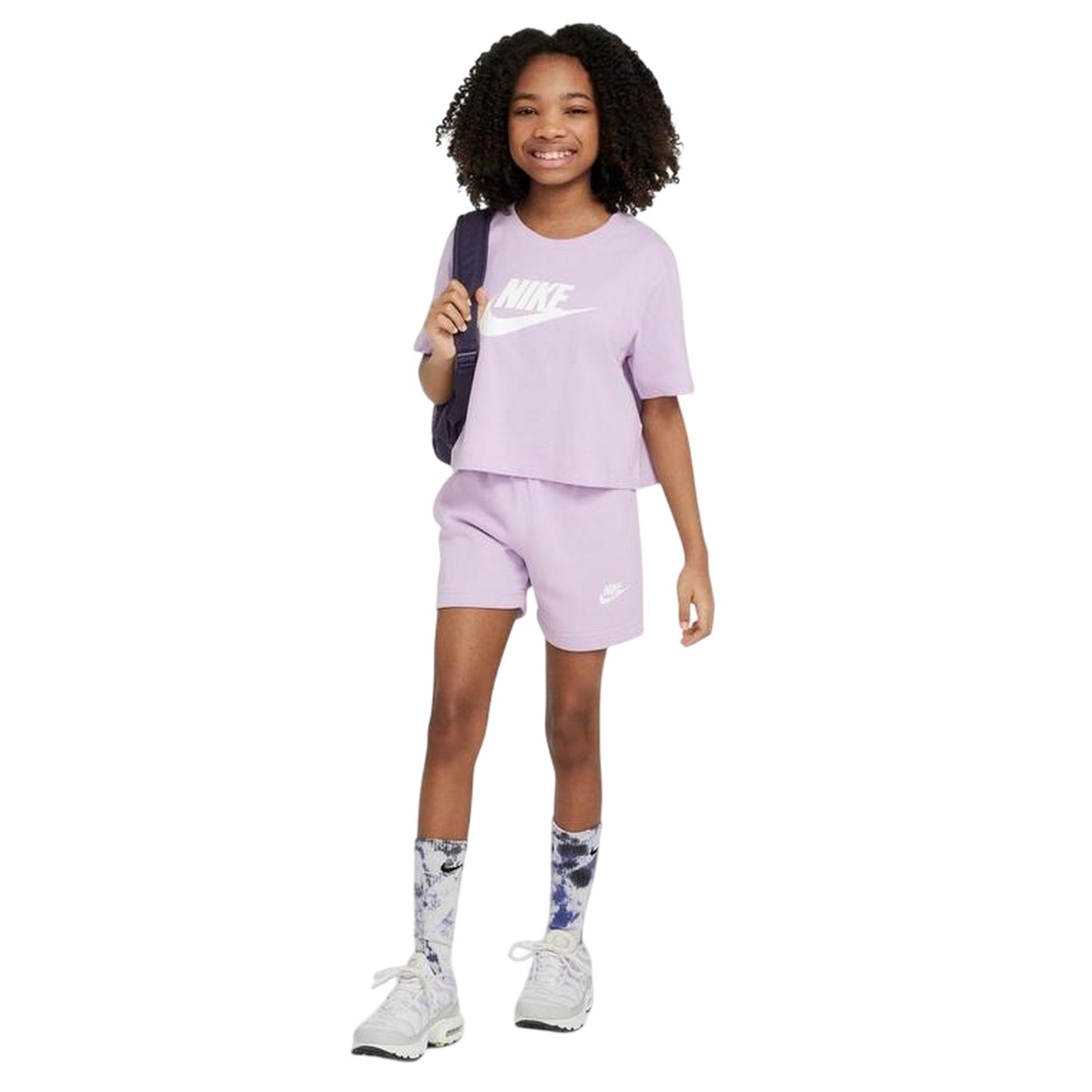 Lilac - Lifestyle - Nike Childrens-Kids Futura Swoosh Boxy T-Shirt