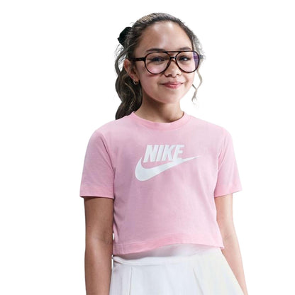Pink - Front - Nike Childrens-Kids Futura Swoosh Boxy T-Shirt