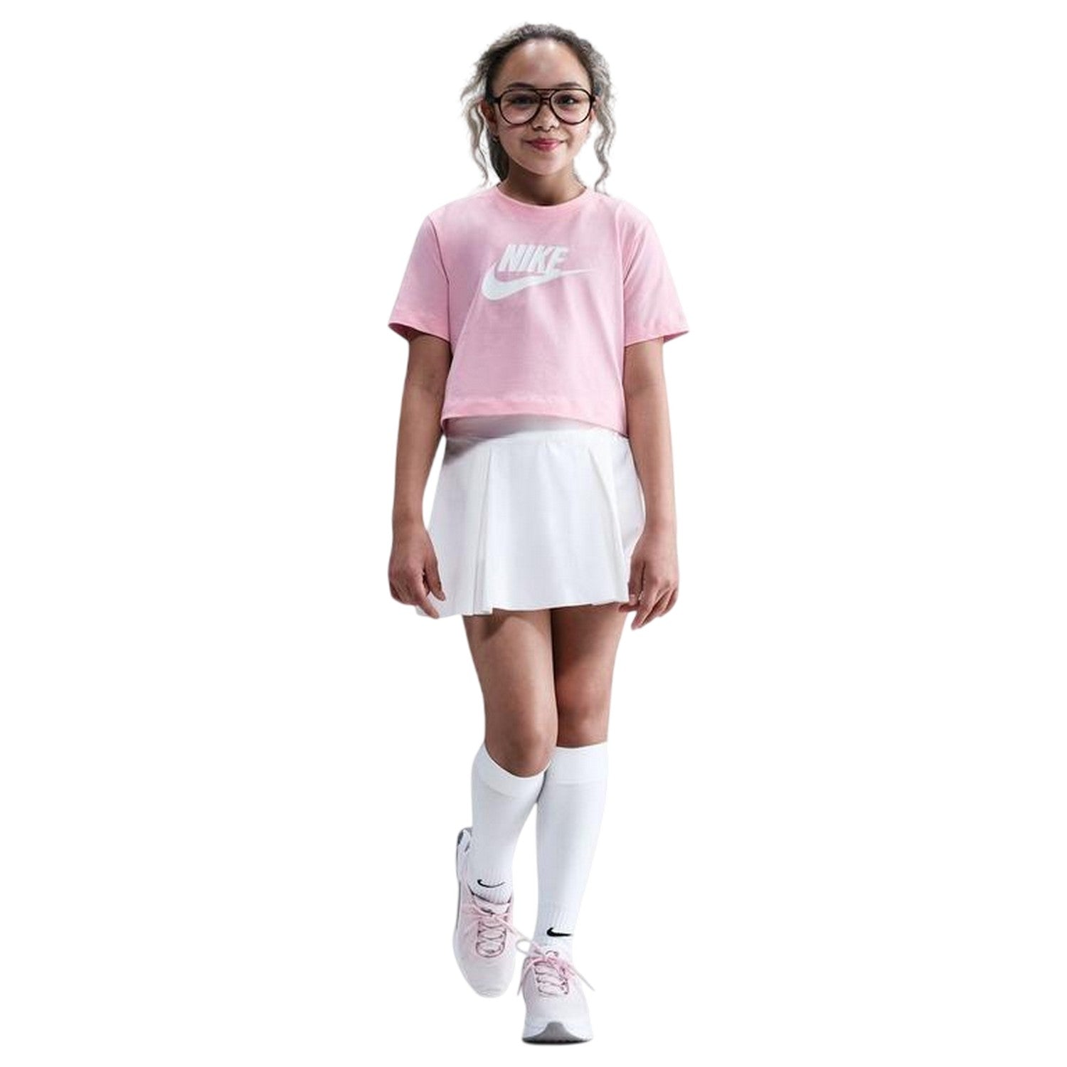 Pink - Lifestyle - Nike Childrens-Kids Futura Swoosh Boxy T-Shirt