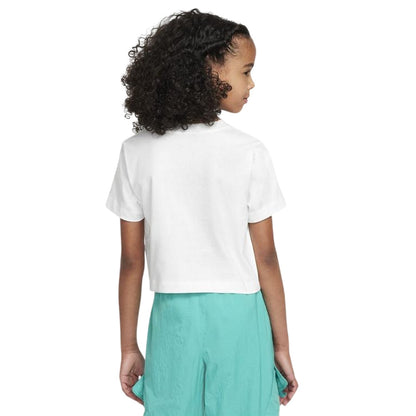 White-Black - Back - Nike Childrens-Kids Futura Swoosh Boxy T-Shirt