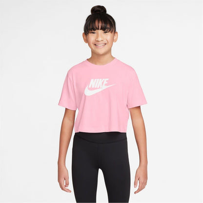 Bright Pink - Front - Nike Childrens-Kids Futura Swoosh Boxy T-Shirt