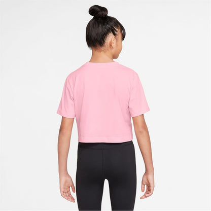 Bright Pink - Back - Nike Childrens-Kids Futura Swoosh Boxy T-Shirt