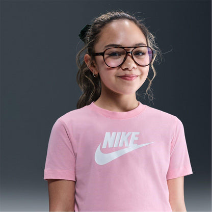 Bright Pink - Lifestyle - Nike Childrens-Kids Futura Swoosh Boxy T-Shirt