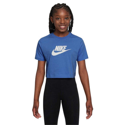 Blue - Front - Nike Childrens-Kids Futura Swoosh Boxy T-Shirt