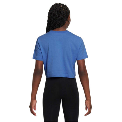 Blue - Back - Nike Childrens-Kids Futura Swoosh Boxy T-Shirt