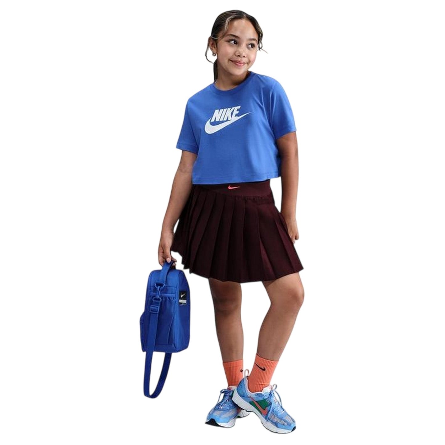Blue - Lifestyle - Nike Childrens-Kids Futura Swoosh Boxy T-Shirt