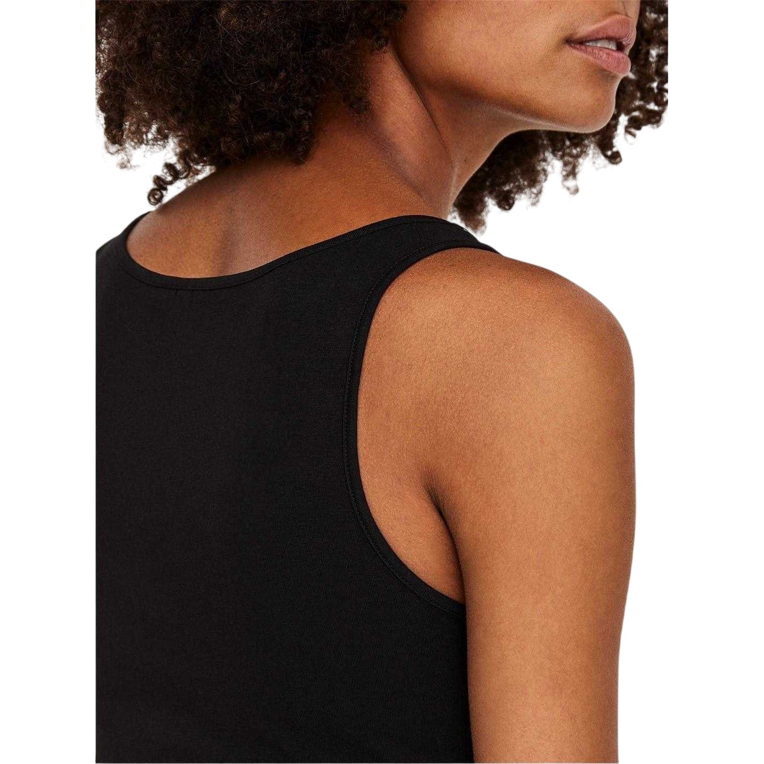 Black - Side - Vero Moda Womens-Ladies Cotton Blend Tank Top