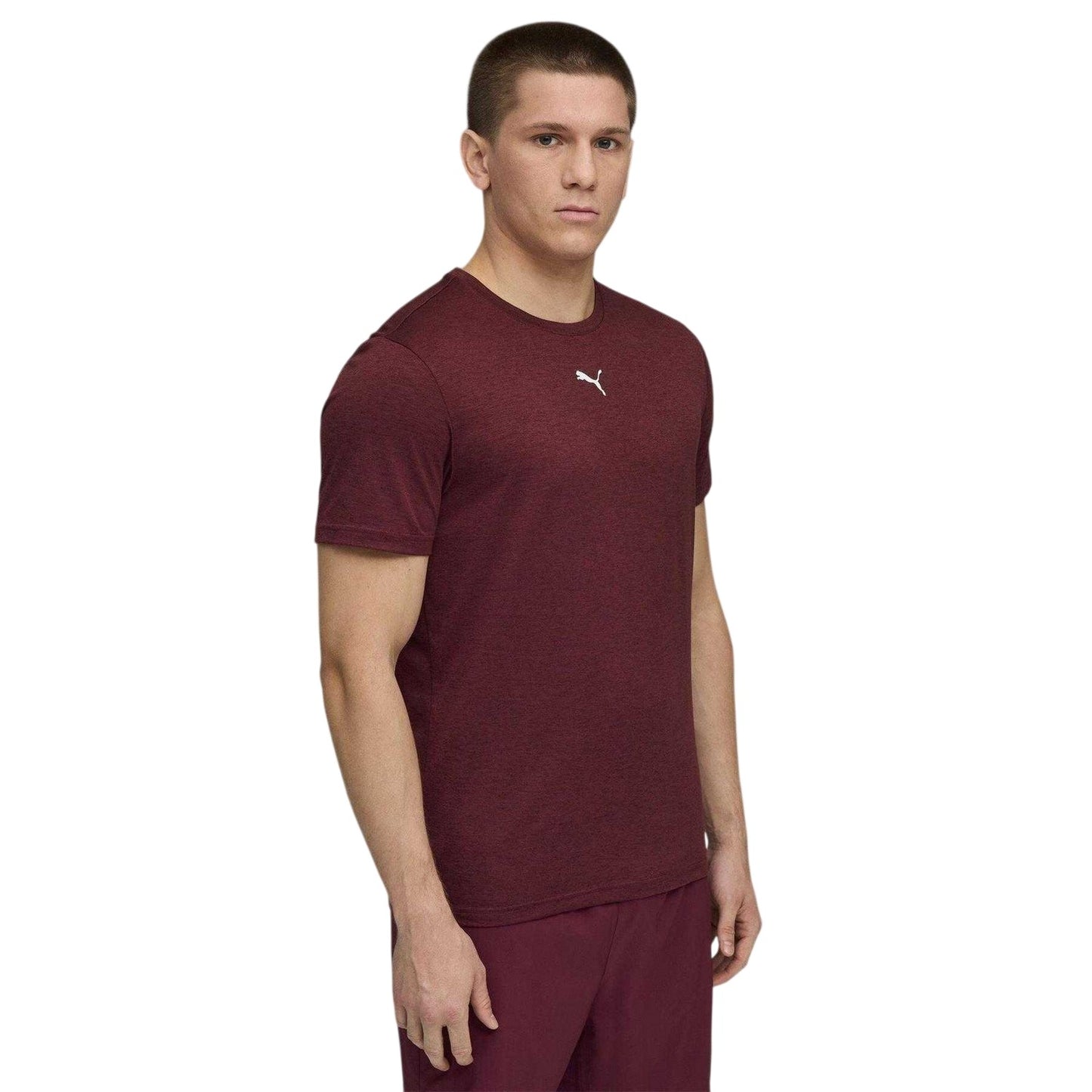 Burgundy - Side - Puma Mens Tad Performance Gym T-Shirt