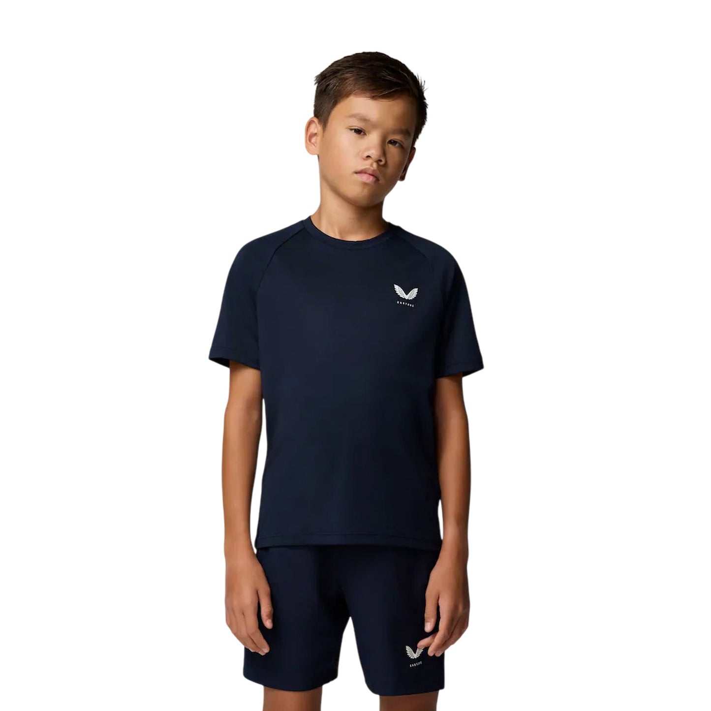 Peacoat - Side - Castore Childrens-Kids Logo Regular T-Shirt
