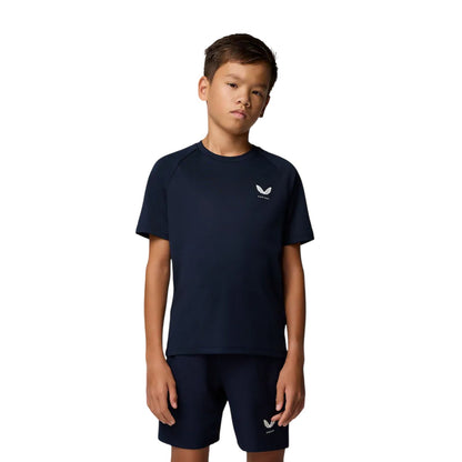 Peacoat - Side - Castore Childrens-Kids Logo Regular T-Shirt
