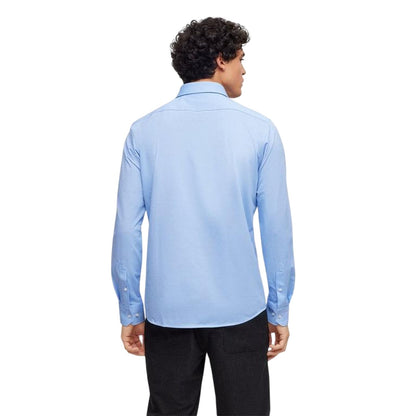 Sky - Back - Boss Mens Jo Embroidered Long-Sleeved Button-Down Shirt