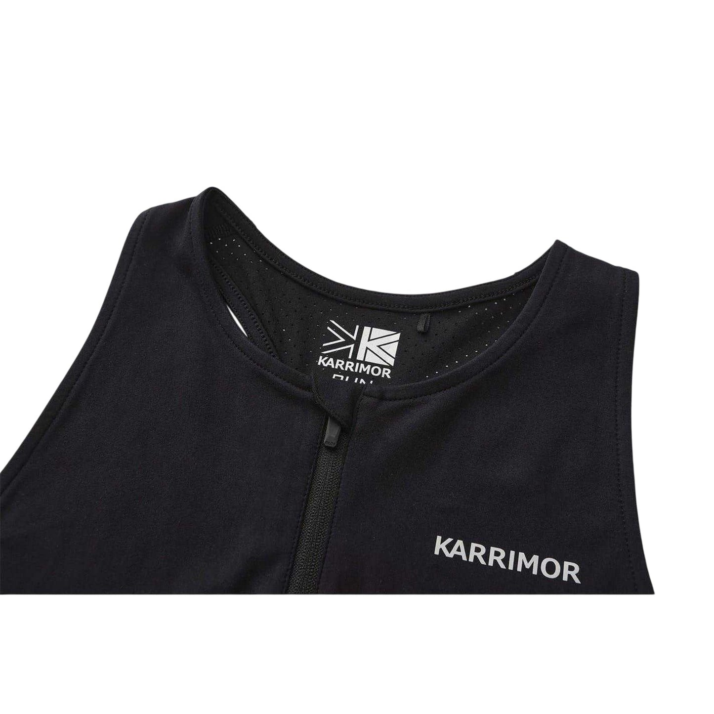 Black - Side - Karrimor Womens-Ladies Quarter Zip Gym Tank Top