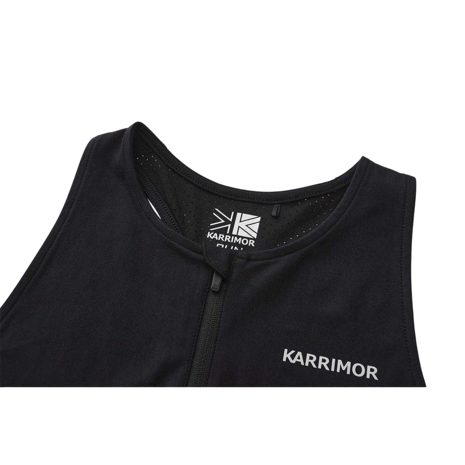 Black - Side - Karrimor Womens-Ladies Quarter Zip Gym Tank Top